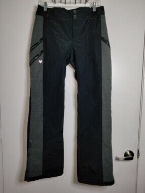 Obermeyer Resort (Size 10) Black & Gray Panel Zip Pockets Boot-Cut Ski Pants
